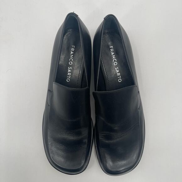 FRANCO SARTO Shoes Size 6 Bocca Loafers Leather Black Slip On Classic Office - Picture 6 of 16